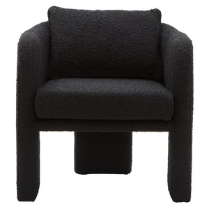 Ozzero Black Boucle Curved Armchair - Canwell Interiors Limited - Xshowhome