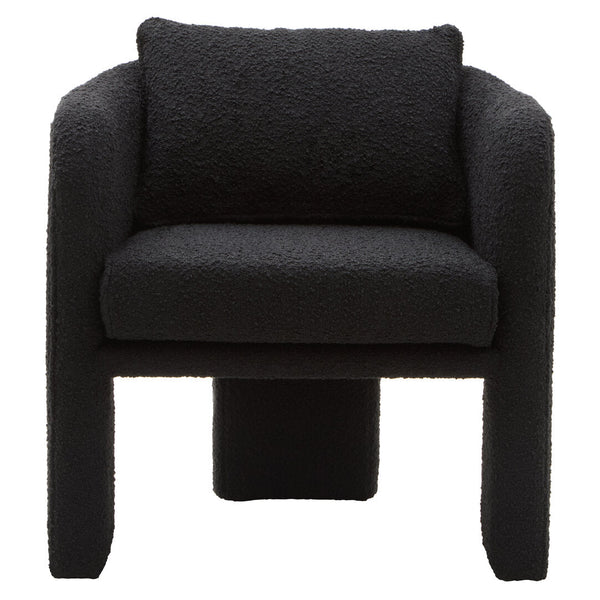 Ozzero Black Boucle Curved Armchair - Canwell Interiors Limited - Xshowhome