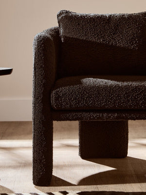 Ozzero Black Boucle Curved Armchair - Canwell Interiors Limited - Xshowhome
