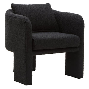 Ozzero Black Boucle Curved Armchair - Canwell Interiors Limited - Xshowhome