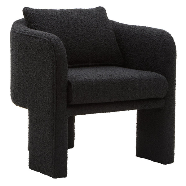 Ozzero Black Boucle Curved Armchair - Canwell Interiors Limited - Xshowhome