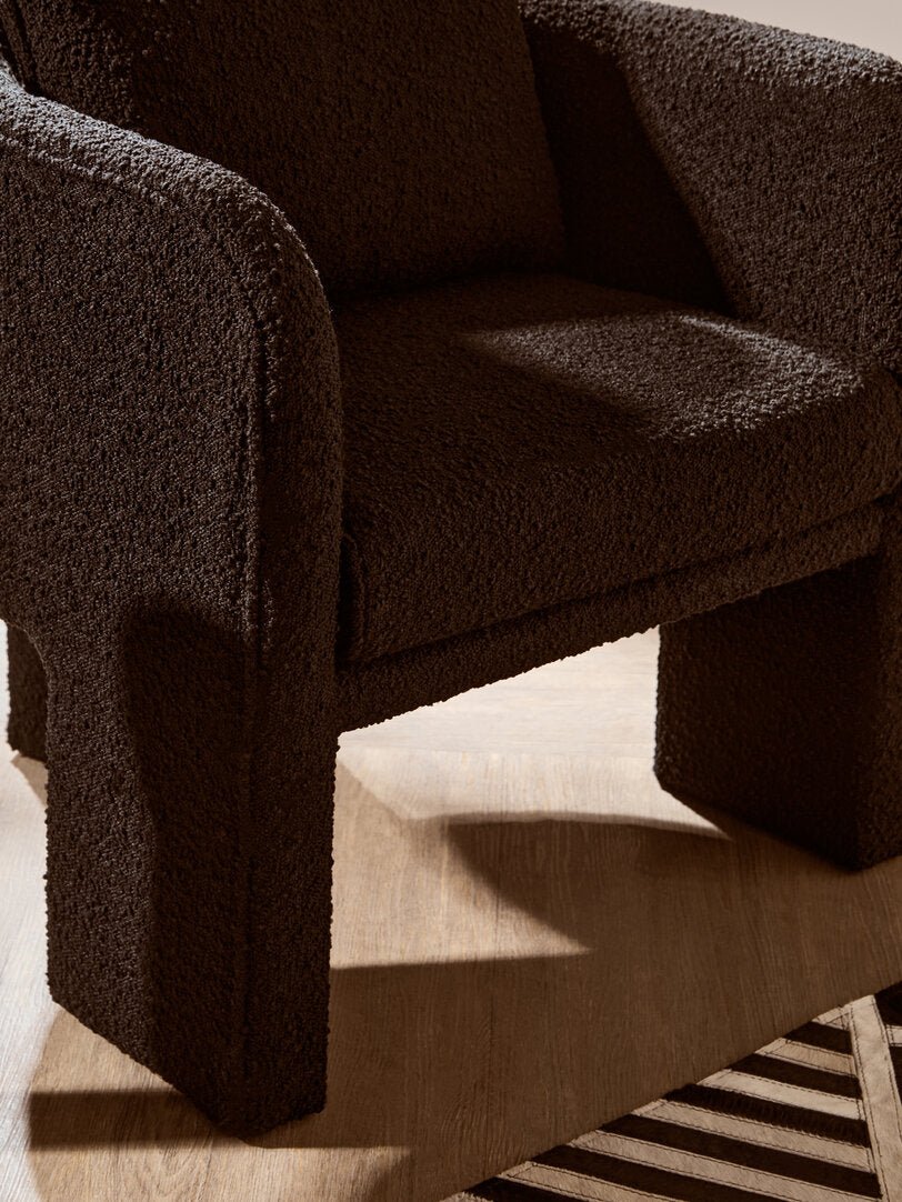 Ozzero Black Boucle Curved Armchair - Canwell Interiors Limited - Xshowhome