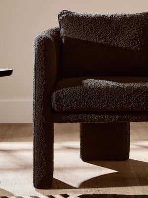 Ozzero Black Boucle Curved Armchair - XShowhome Limited - Xshowhome
