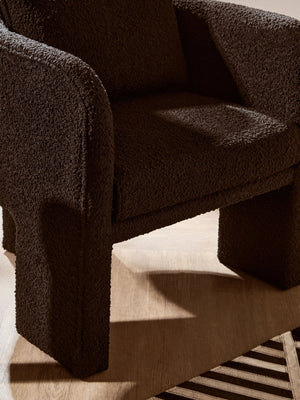 Ozzero Black Boucle Curved Armchair - XShowhome Limited - Xshowhome