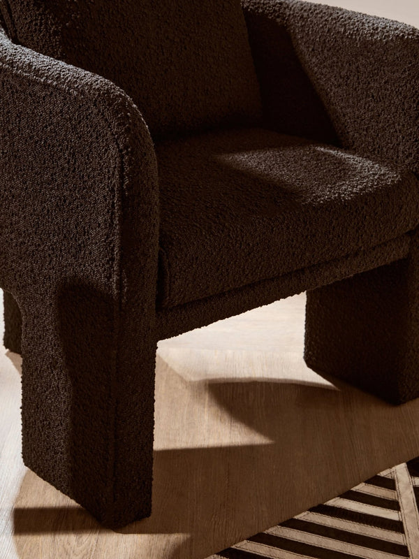 Ozzero Black Boucle Curved Armchair - XShowhome Limited - Xshowhome