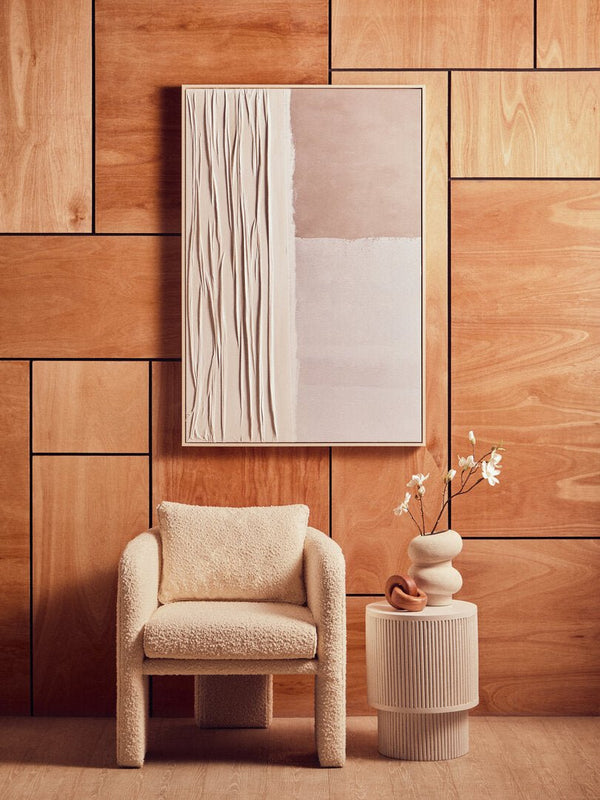 Ozzero Ivory Boucle Curved Armchair - Canwell Interiors Limited - Xshowhome