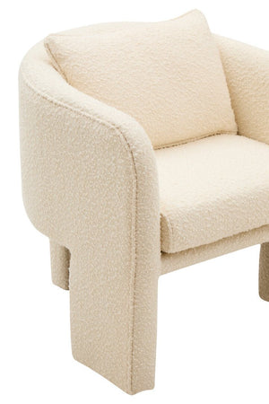 Ozzero Ivory Boucle Curved Armchair - Canwell Interiors Limited - Xshowhome
