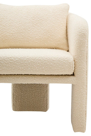 Ozzero Ivory Boucle Curved Armchair - Canwell Interiors Limited - Xshowhome