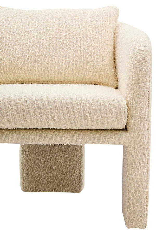 Ozzero Ivory Boucle Curved Armchair - Canwell Interiors Limited - Xshowhome