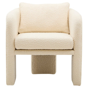 Ozzero Ivory Boucle Curved Armchair - Canwell Interiors Limited - Xshowhome