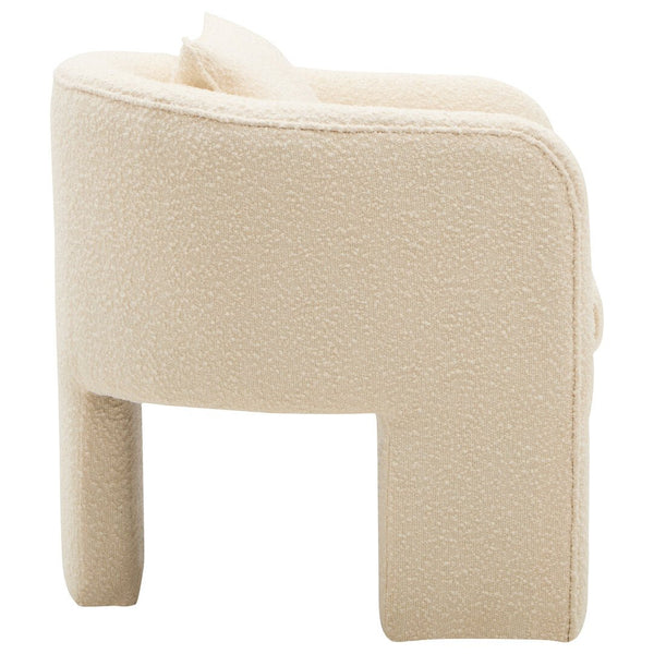 Ozzero Ivory Boucle Curved Armchair - Canwell Interiors Limited - Xshowhome