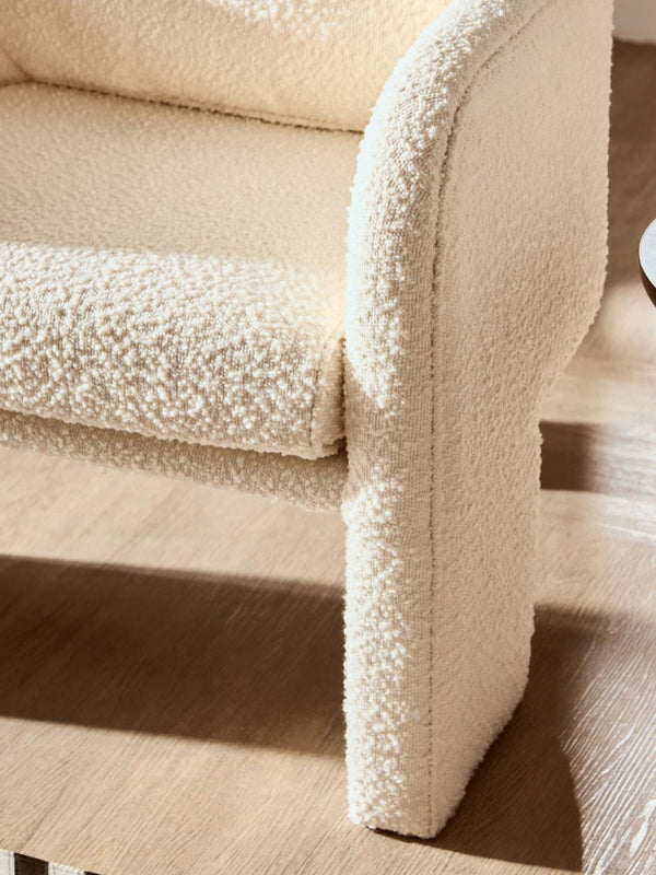 Ozzero Ivory Boucle Curved Armchair - XShowhome Limited - Xshowhome