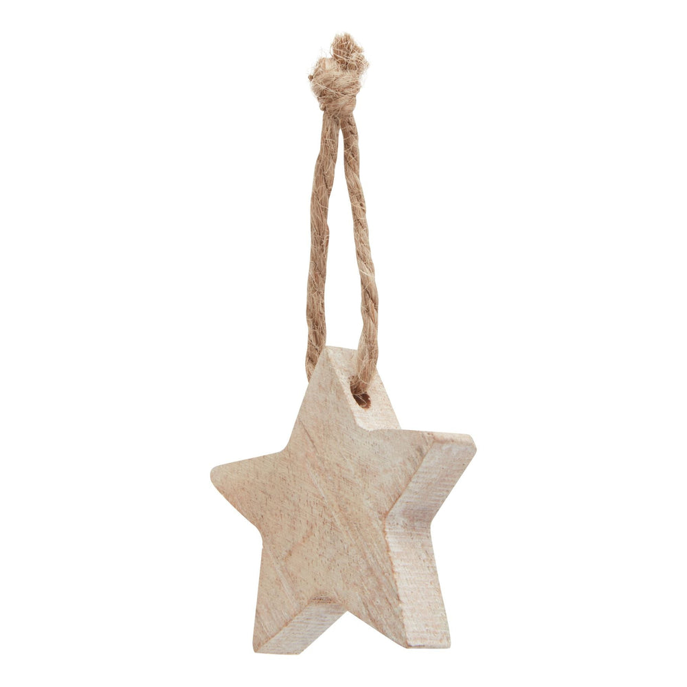 Pack of 90 Wooden Star Hanging Decorations