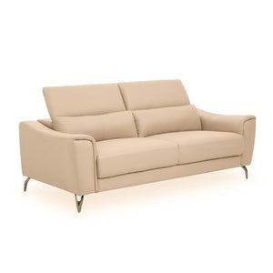 Padua 3 Seat Stone Leather Sofa with Adjustable Headrests - Canwell Interiors Limited - Xshowhome