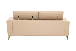 Padua 3 Seat Stone Leather Sofa with Adjustable Headrests - Canwell Interiors Limited - Xshowhome