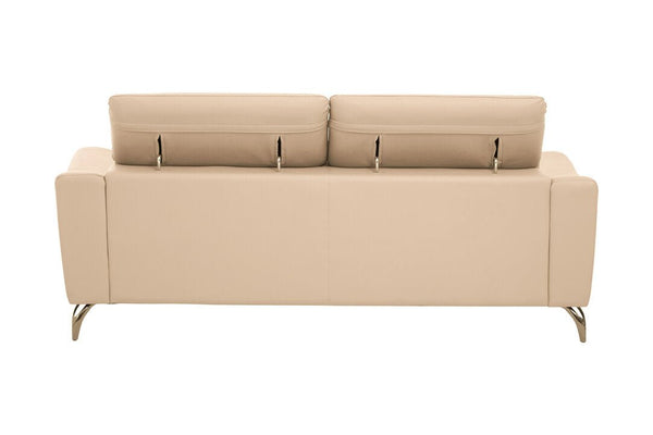 Padua 3 Seat Stone Leather Sofa with Adjustable Headrests - Canwell Interiors Limited - Xshowhome