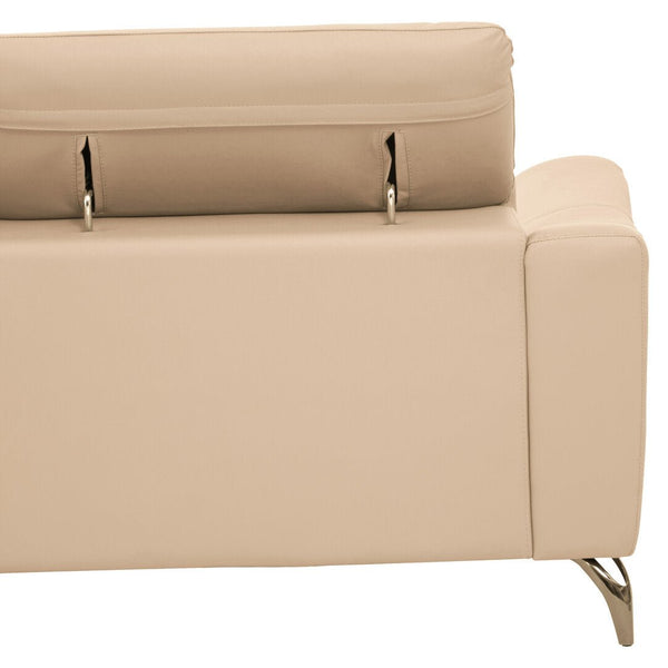 Padua 3 Seat Stone Leather Sofa with Adjustable Headrests - Canwell Interiors Limited - Xshowhome