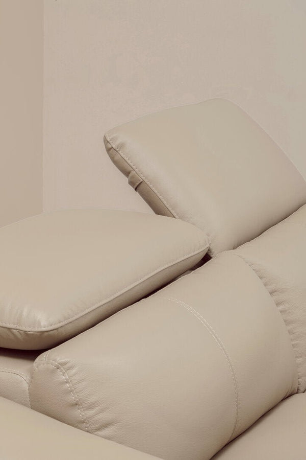 Padua 3 Seat Stone Leather Sofa with Adjustable Headrests - Canwell Interiors Limited - Xshowhome
