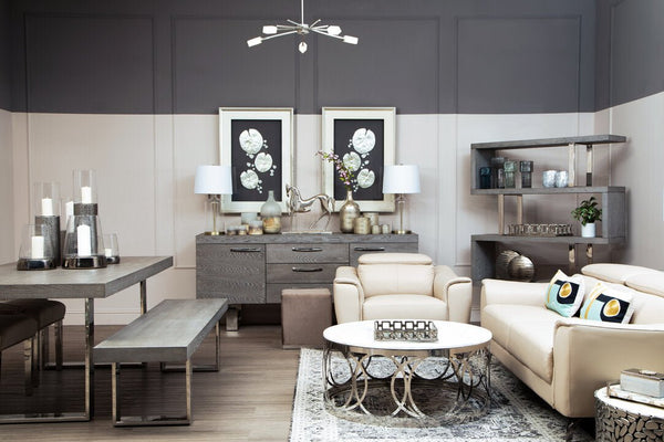 Padua 3 Seat Stone Leather Sofa with Adjustable Headrests - Canwell Interiors Limited - Xshowhome