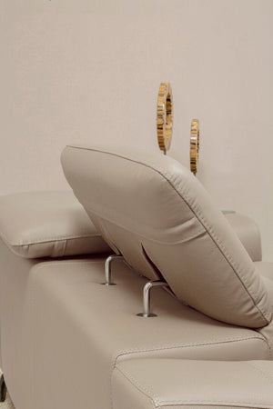 Padua 3 Seat Stone Leather Sofa with Adjustable Headrests - Canwell Interiors Limited - Xshowhome