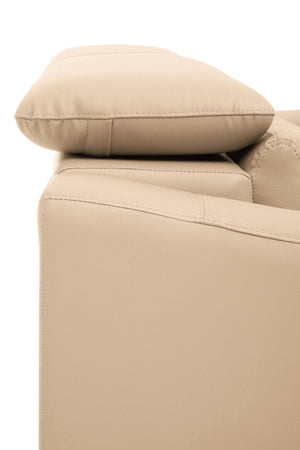 Padua 3 Seat Stone Leather Sofa with Adjustable Headrests - Canwell Interiors Limited - Xshowhome