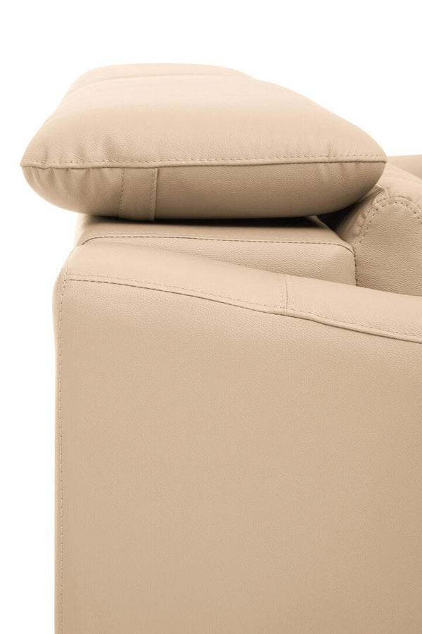 Padua 3 Seat Stone Leather Sofa with Adjustable Headrests - Canwell Interiors Limited - Xshowhome