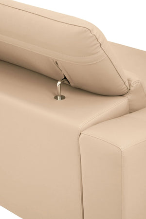 Padua 3 Seat Stone Leather Sofa with Adjustable Headrests - XShowhome Limited - Xshowhome