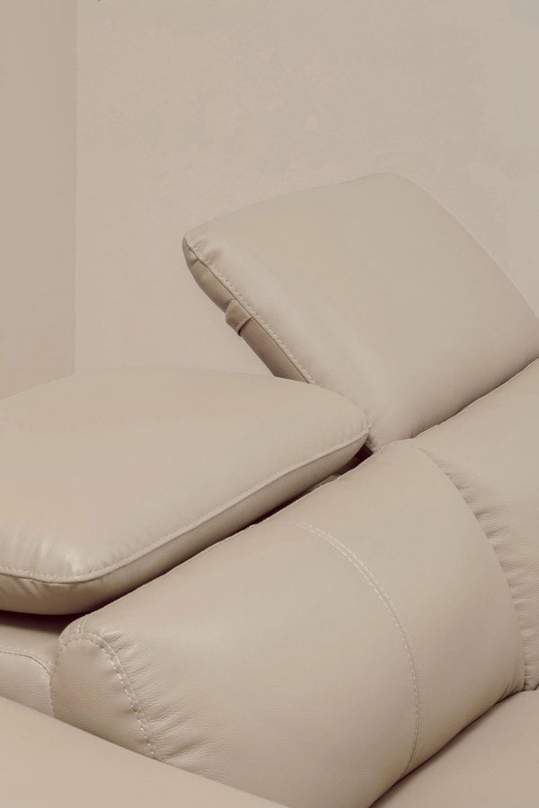 Padua 3 Seat Stone Leather Sofa with Adjustable Headrests - XShowhome Limited - Xshowhome
