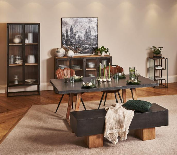 Aspect Dark Steel Bench - Bluebone