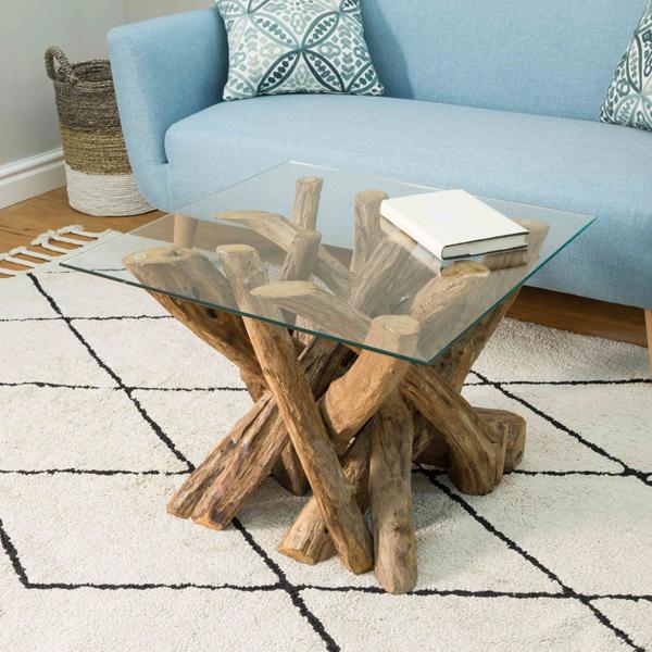 Leila Branchwood Square Lamp Table (2 boxes) - Bluebone