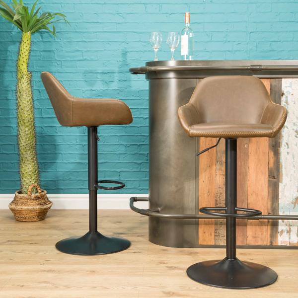 Chevy Gas Lift Barstool Chestnut SET OF 2 - Bluebone