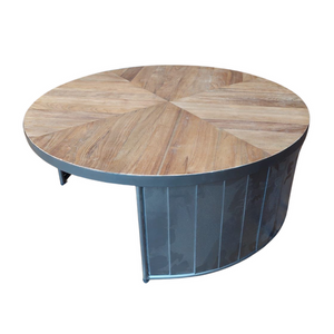 Oban Round Coffee Table - Pleated Leg - Bluebone