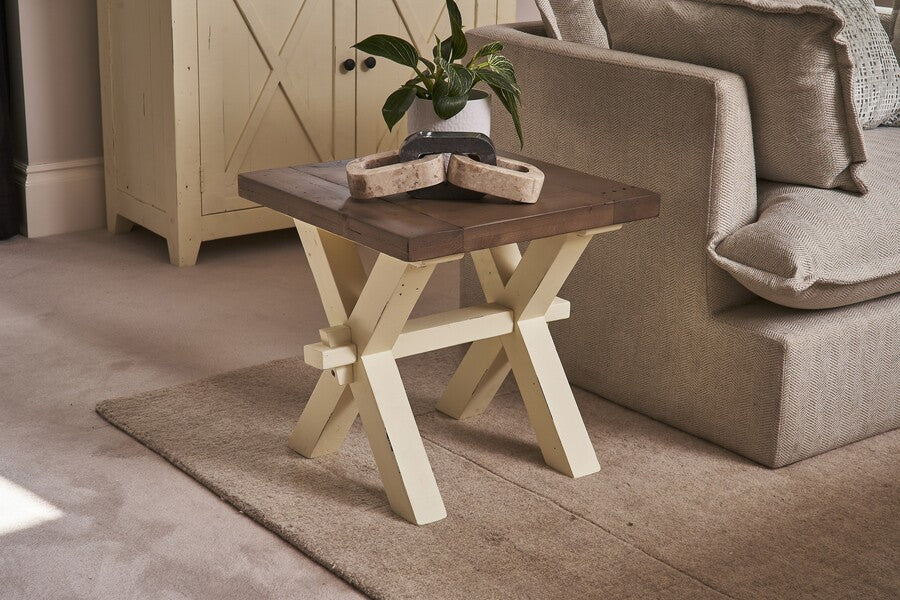 Walton Lamp Table - Two Tone - Bluebone