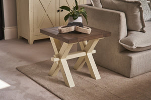 Walton Lamp Table - Two Tone - Bluebone