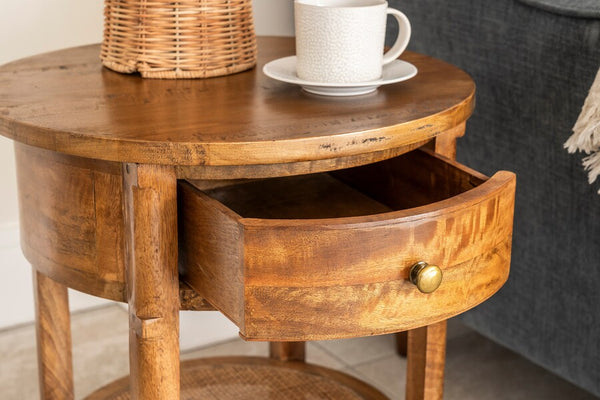 Aruba Round Side Table - Bluebone