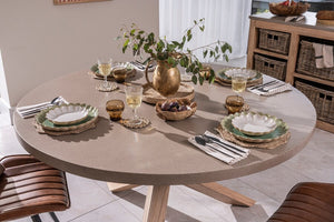 Aspect Oatmeal Round Dining Table - Bluebone