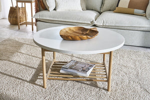 Aspect White Round Coffee Table with Rack - Bluebone