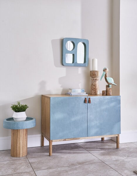 Round Aqua Hocker - Bluebone