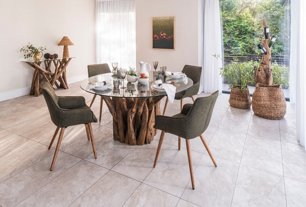 Leila Round Dining Table 160cm (10mm glass) - Bluebone