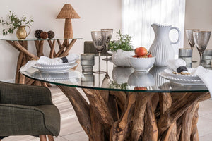 Leila Round Dining Table 160cm (10mm glass) - Bluebone