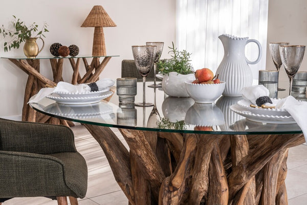Leila Round Dining Table 160cm (10mm glass) - Bluebone