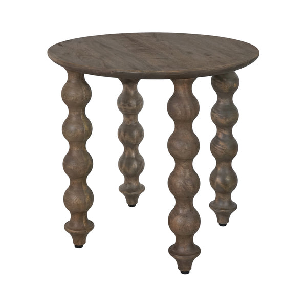 Carob Round Side Table - Greywash - Bluebone