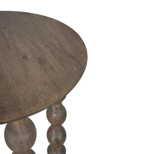 Carob Round Side Table - Greywash - Bluebone
