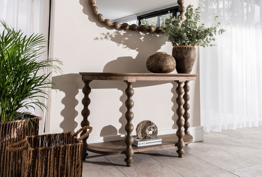 Carob Console Table - Greywash - Bluebone
