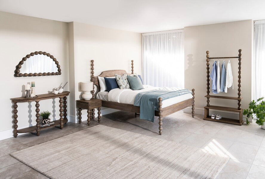Carob Half Moon Mirror - Greywash - Bluebone