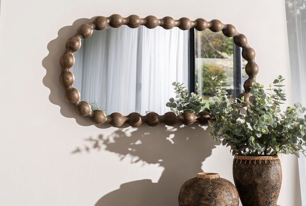 Carob Oval Mirror - Greywash - Bluebone