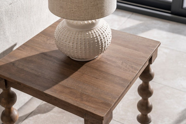 Carob Side Table - Greywash - Bluebone