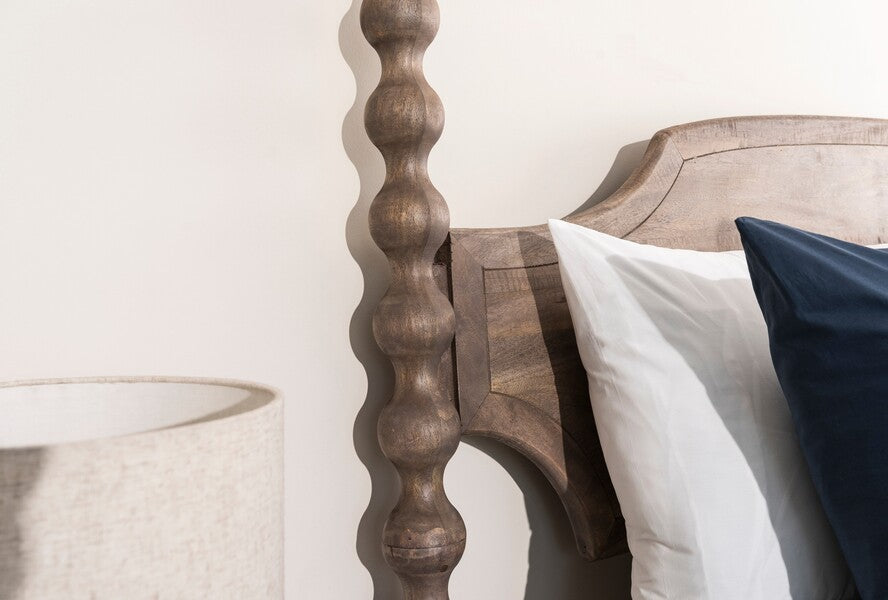 Carob King Size Bed - Greywash - Bluebone