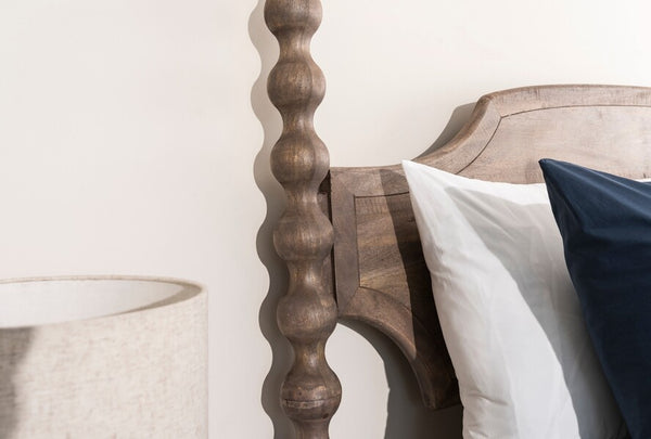 Carob King Size Bed - Greywash - Bluebone