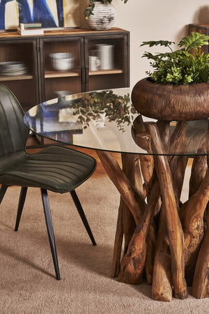 Leila Branchwood Round Dining Table 130cm - Bluebone